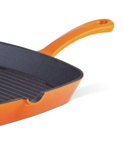 Habitat 23cm Cast Iron Griddle Pan - Orange -Habitat 9192500 R Z003A