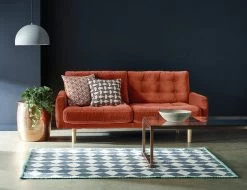 Habitat Fenner Velvet 2 Seater Sofa - Emerald -Habitat 9199541 R Z001C