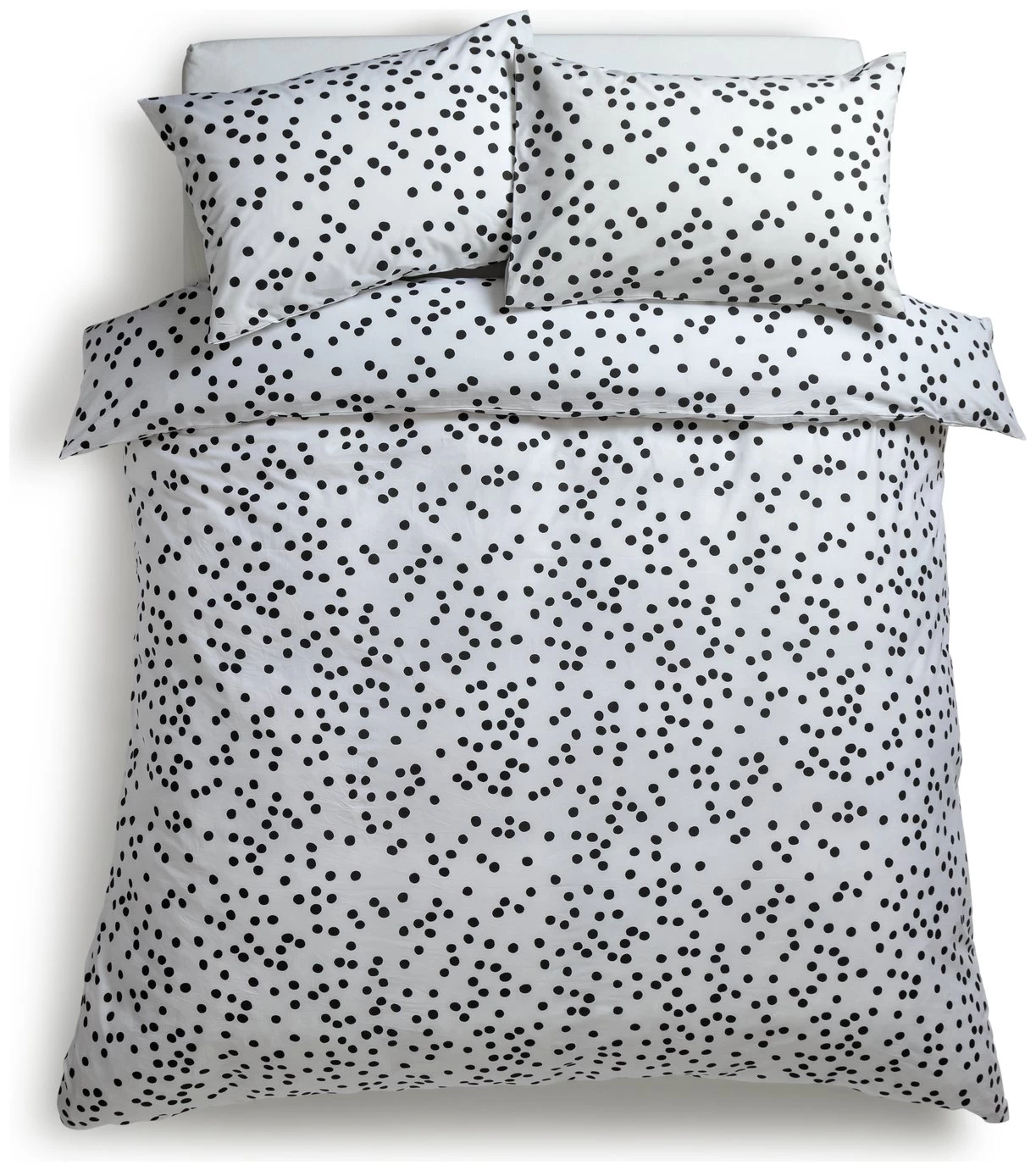 Habitat Cotton Dot Penny White & Black Bedding Set - Single 5 Habitat Cotton Dot Penny White & Black Bedding Set - Single - Image 3