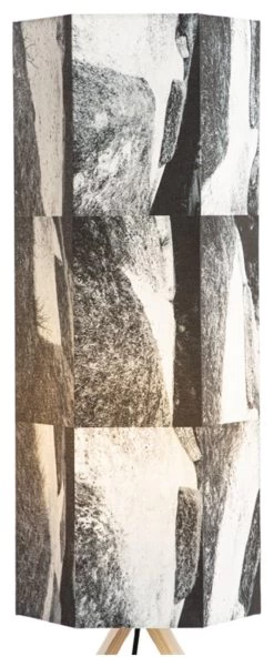 Habitat Whiteleaf Printed Column Floor Lamp - Black & White -Habitat 9201910 R Z006A