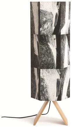 Habitat Whiteleaf Printed Column Floor Lamp - Black & White -Habitat 9201910 R Z009A