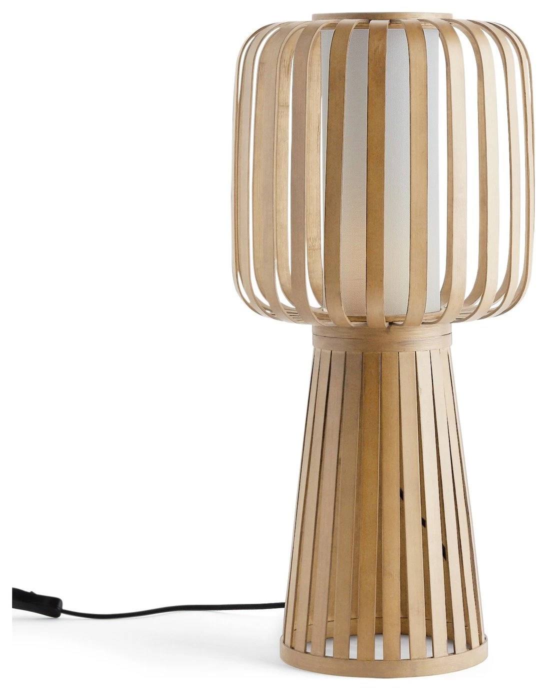Habitat Achille Bamboo Table Lamp - Natural & White 4 Habitat Achille Bamboo Table Lamp - Natural & White - Image 2