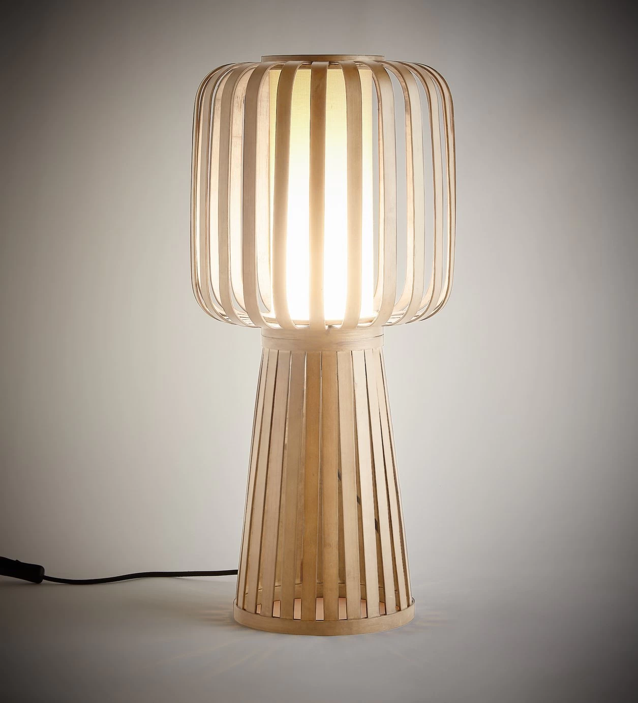Habitat Achille Bamboo Table Lamp - Natural & White 9 Habitat Achille Bamboo Table Lamp - Natural & White - Image 7