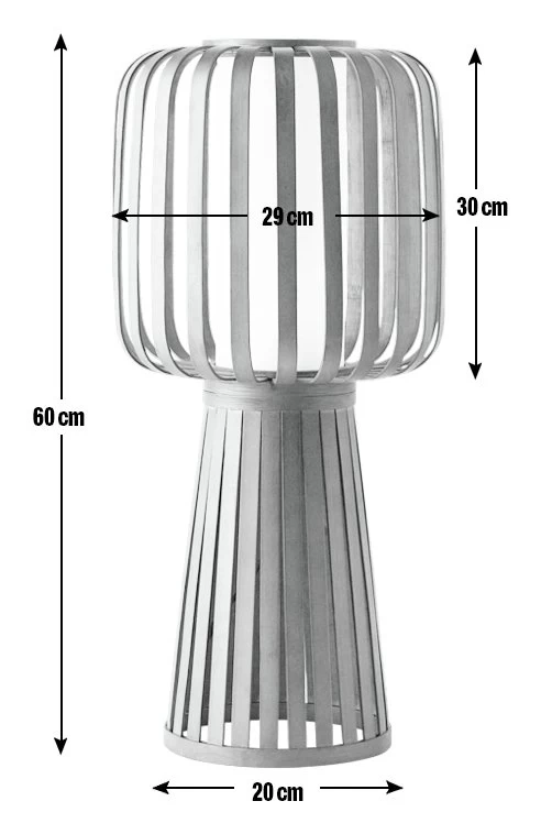 Habitat Achille Bamboo Table Lamp - Walnut & White 5 Habitat Achille Bamboo Table Lamp - Walnut & White - Image 3