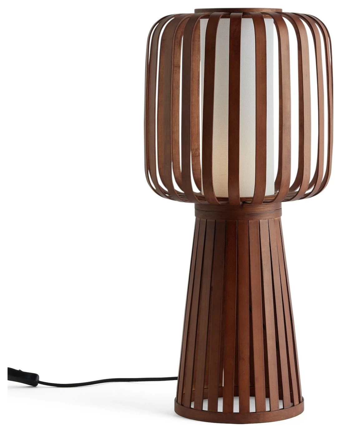Habitat Achille Bamboo Table Lamp - Walnut & White 4 Habitat Achille Bamboo Table Lamp - Walnut & White - Image 2