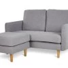 Habitat Remi Fabric 2 Seater Chaise Sofa In A Box-Light Grey