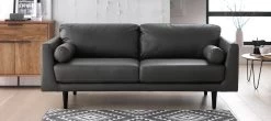 Habitat Jackson Leather 3 Seater Sofa - Grey 10 Habitat Jackson Leather 3 Seater Sofa - Grey -Habitat 9204601 R Z001C