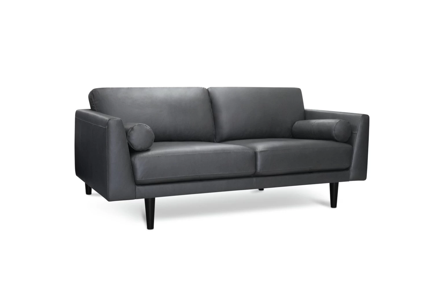 Habitat Jackson Leather 3 Seater Sofa - Grey 6 Habitat Jackson Leather 3 Seater Sofa - Grey - Image 4
