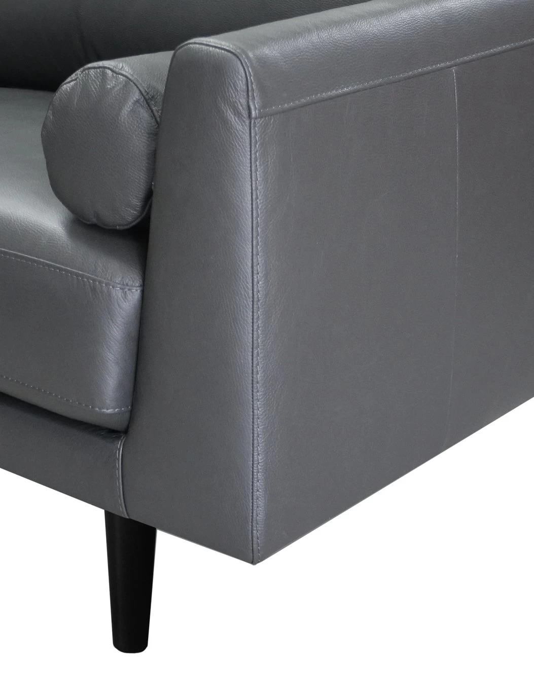 Habitat Jackson Leather 3 Seater Sofa - Grey 8 Habitat Jackson Leather 3 Seater Sofa - Grey - Image 6