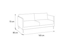 Habitat Hyde Velvet 2 Seater Sofa - Yellow -Habitat 9204931 R E001