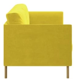 Habitat Hyde Velvet 2 Seater Sofa - Yellow -Habitat 9204931 R Z004A