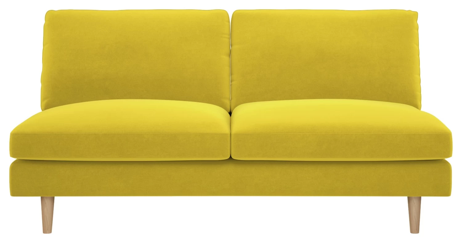Habitat Teo Velvet 2 Seater Sofa - Yellow 3 Habitat Teo Velvet 2 Seater Sofa - Yellow