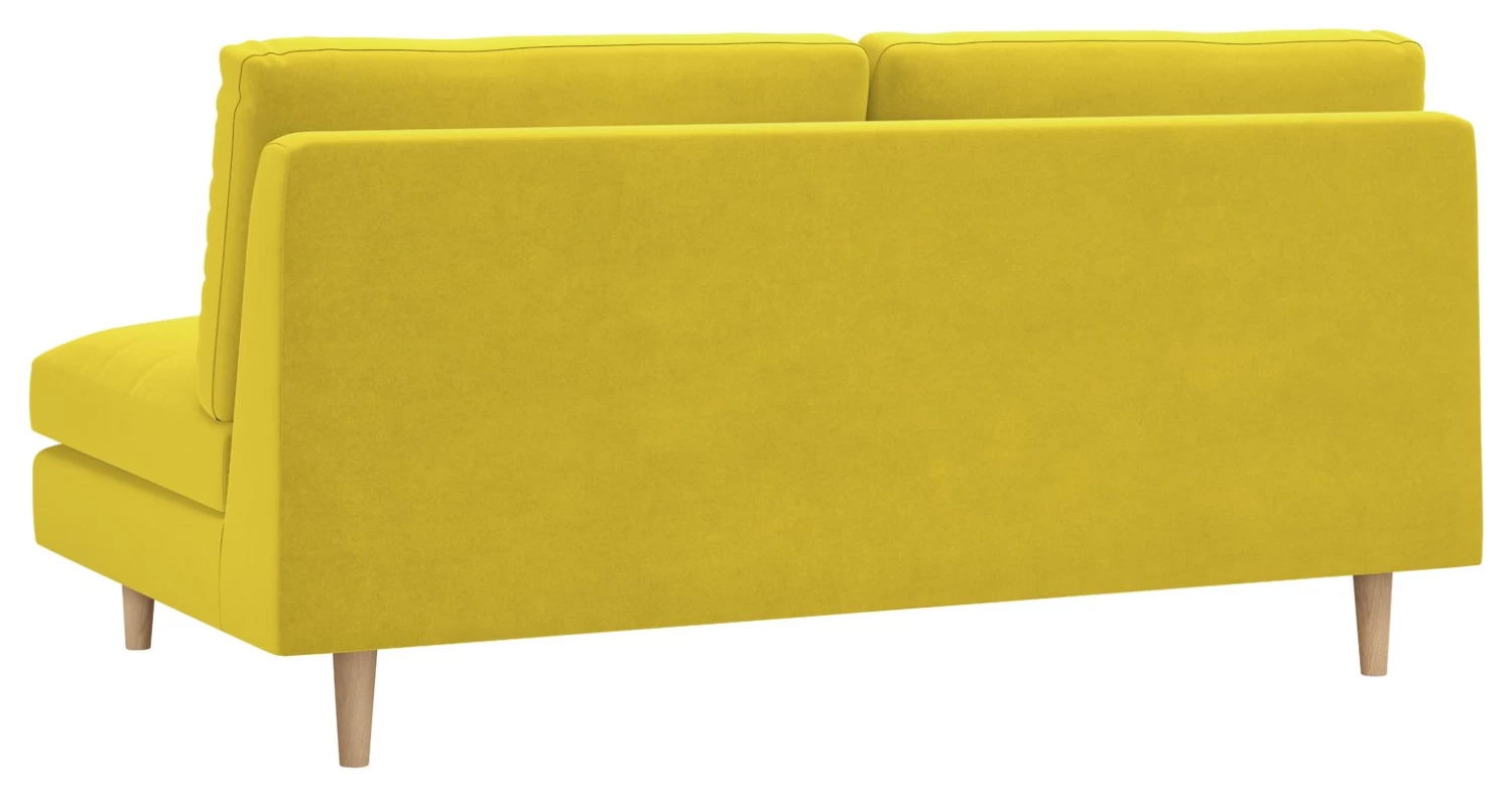 Habitat Teo Velvet 2 Seater Sofa - Yellow 7 Habitat Teo Velvet 2 Seater Sofa - Yellow - Image 5