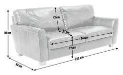 Habitat Milford Leather 4 Seater Sofa - Black -Habitat 9223163 R E001