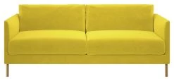 Habitat Hyde Velvet 3 Seater Sofa - Yellow