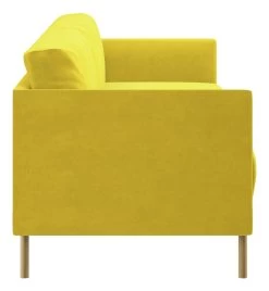 Habitat Hyde Velvet 3 Seater Sofa - Yellow -Habitat 9266292 R Z004A