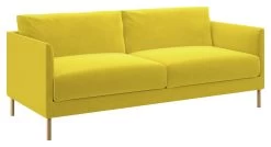 Habitat Hyde Velvet 3 Seater Sofa - Yellow -Habitat 9266292 R Z008A