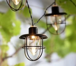 Habitat 10 Warm White Caged Bulb LED Solar String Lights -Habitat 9298057 R Z002C