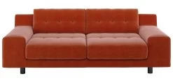 Habitat Hendricks Velvet 3 Seater Sofa - Orange
