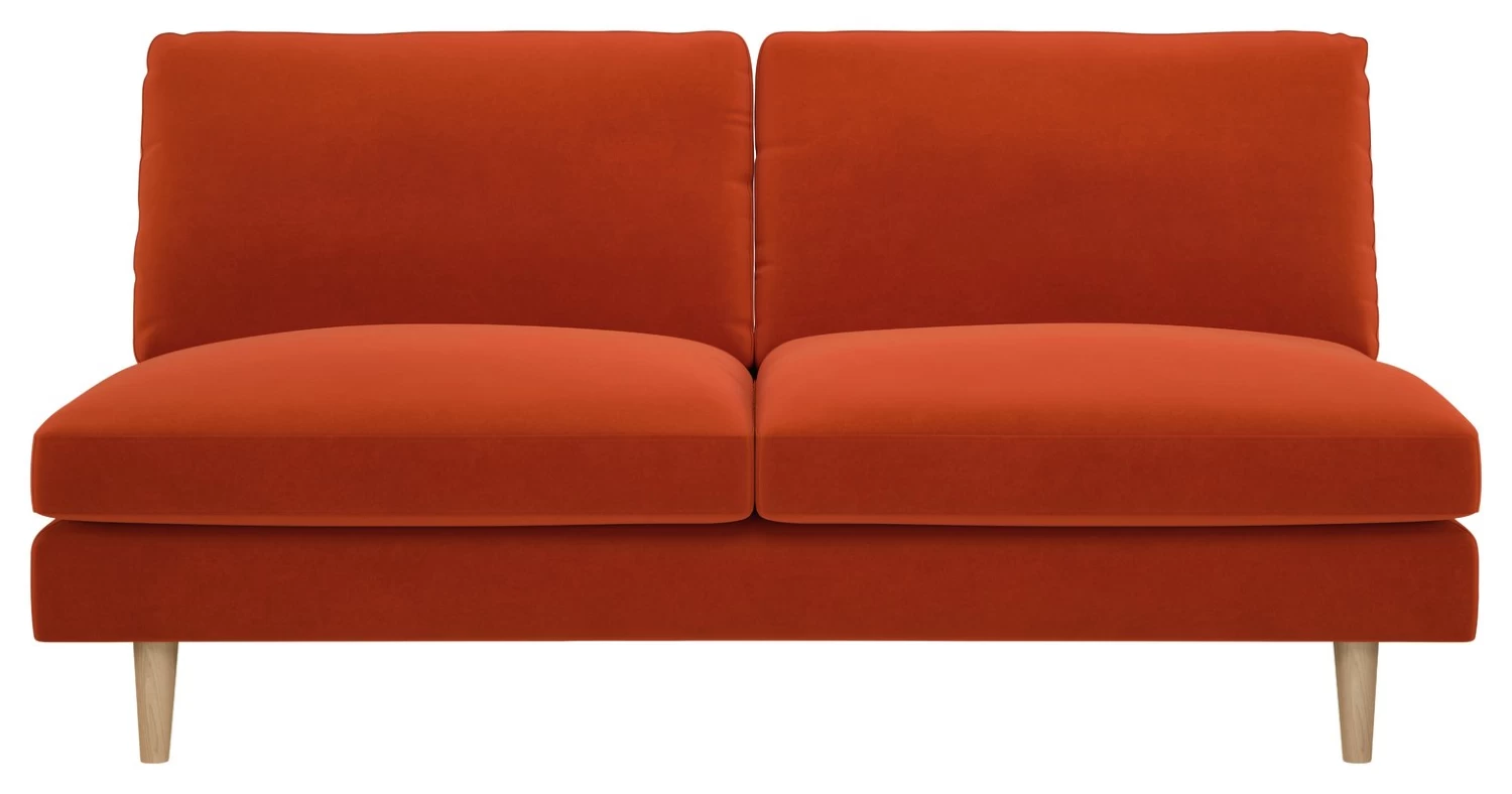 Habitat Teo Velvet 2 Seater Sofa - Orange 3 Habitat Teo Velvet 2 Seater Sofa - Orange
