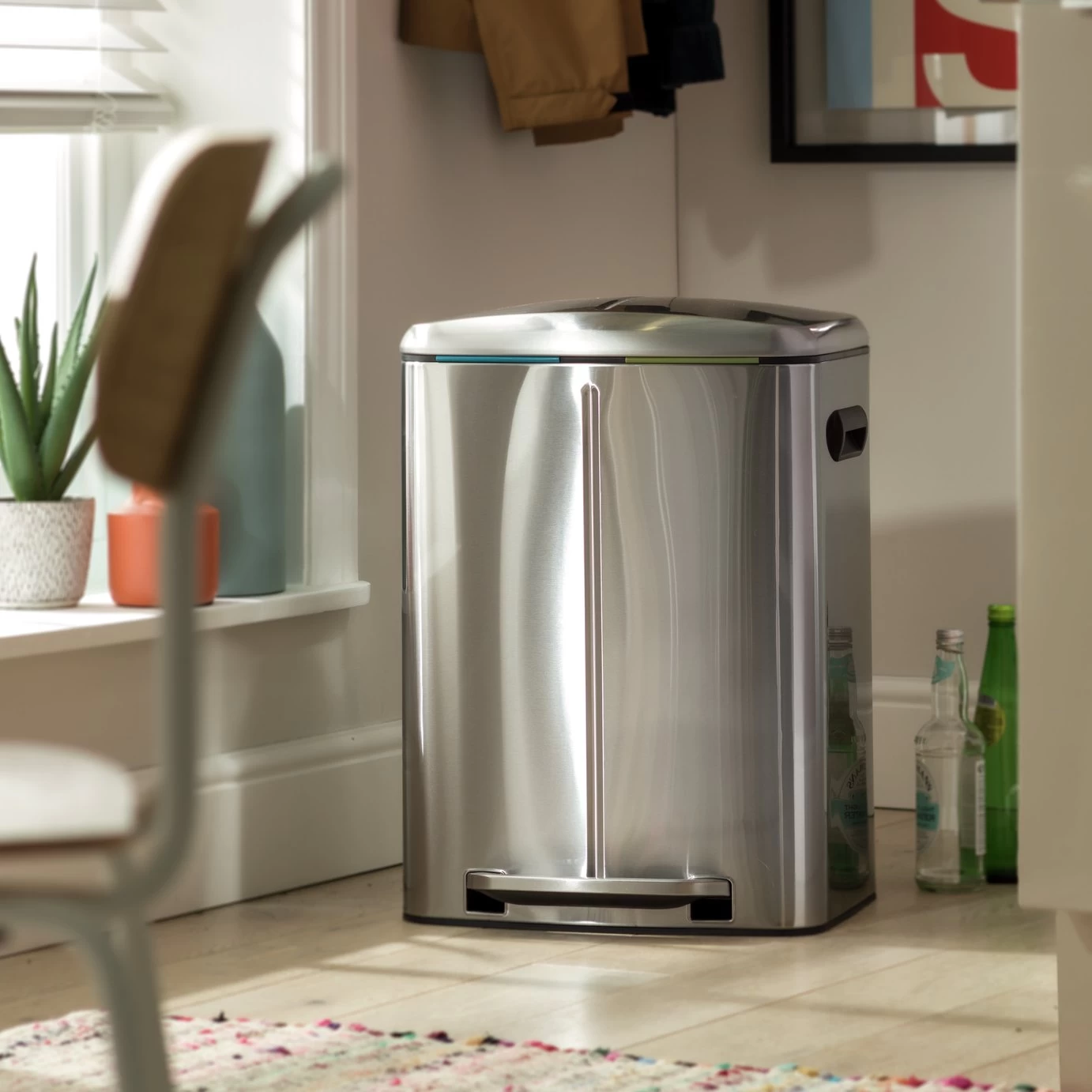 Habitat 40 Litre Recycling Bin - Stainless Steel 4 Habitat 40 Litre Recycling Bin - Stainless Steel - Image 2