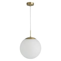 Habitat Boyd Glass & Metal Pendant Light - Brass -Habitat 9308301 R Z001C