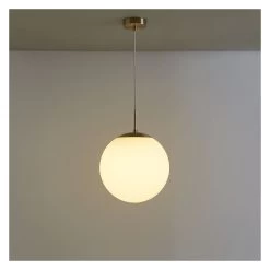 Habitat Boyd Glass & Metal Pendant Light - Brass -Habitat 9308301 R Z002C