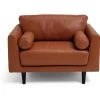 Habitat Jackson Leather Cuddle Chair - Tan -Habitat 9309939 R Z001A