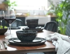 Habitat Preto 12 Piece Stoneware Dinner Set - Black -Habitat 9310708 R Z001C