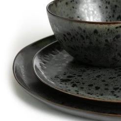 Habitat Preto 12 Piece Stoneware Dinner Set - Black -Habitat 9310708 R Z004A