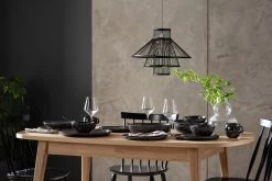 Habitat Preto 12 Piece Stoneware Dinner Set - Black -Habitat 9310708 R Z004C