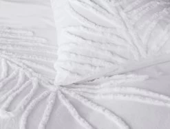 Habitat Cotton Tufted Leaf White Bedding Set - Double -Habitat 9328587 R Z003A