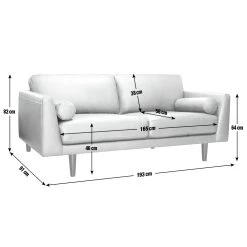 Habitat Jackson Leather 3 Seater Sofa - Tan -Habitat 9335147 R E020