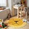 Habitat Kids Lion Face Circle Rug - Yellow - 100x100cm -Habitat 9338065 R Z001A