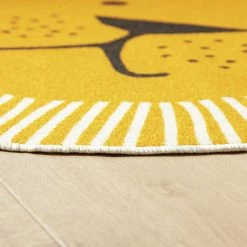 Habitat Kids Lion Face Circle Rug - Yellow - 100x100cm -Habitat 9338065 R Z002C