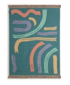 Habitat Studio Squiggle Cotton Throw - Multicoloured -Habitat 9340541 R Z005A