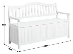 Habitat Henrietta 3 Seater Wooden Bench With Storage - White -Habitat 9344080 R E001