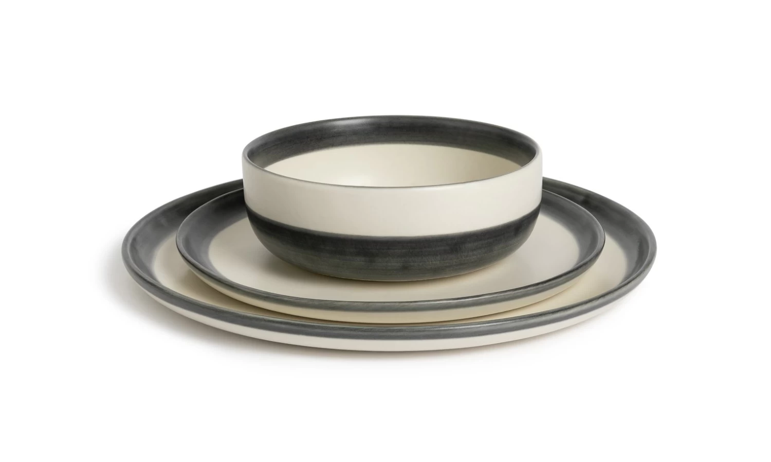 Habitat Stripe 12 Piece Stoneware Dinner Set - Multicoloured 5 Habitat Stripe 12 Piece Stoneware Dinner Set - Multicoloured - Image 3