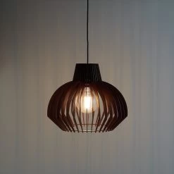 Habitat Achille Plywood Pendant Shade - Walnut -Habitat 9361025 R Z004C