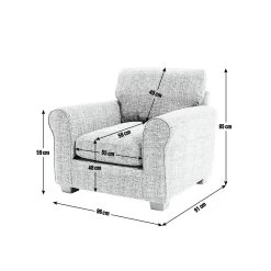 Habitat Lisbon Fabric Armchair - Charcoal -Habitat 9362897 R E001