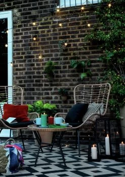 Habitat 2 Seater Bamboo Garden Bistro Set - Natural -Habitat 9371998 R Z002C