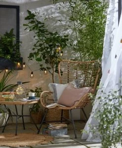 Habitat 2 Seater Bamboo Garden Bistro Set - Natural -Habitat 9371998 R Z015C