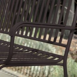 Habitat Indu 2 Seater Metal Bench - Black -Habitat 9380116 R Z004A