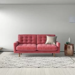 Habitat Fenner Velvet 2 Seater Sofa - Moss Green -Habitat 9381847 R Z002C