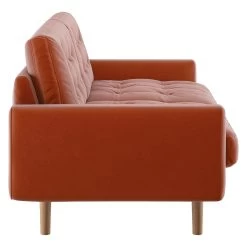 Habitat Fenner Velvet 2 Seater Sofa - Orange -Habitat 9387119 R Z004A