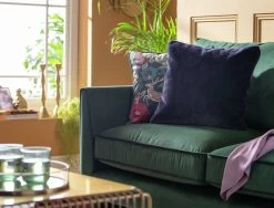 Habitat Plain Faux Fur Cushion - Navy - 43x43cm -Habitat 9393804 R Z001C