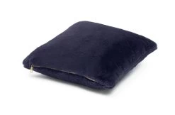 Habitat Plain Faux Fur Cushion - Navy - 43x43cm -Habitat 9393804 R Z003A
