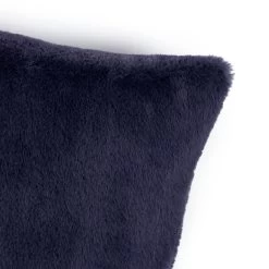 Habitat Plain Faux Fur Cushion - Navy - 43x43cm -Habitat 9393804 R Z005A