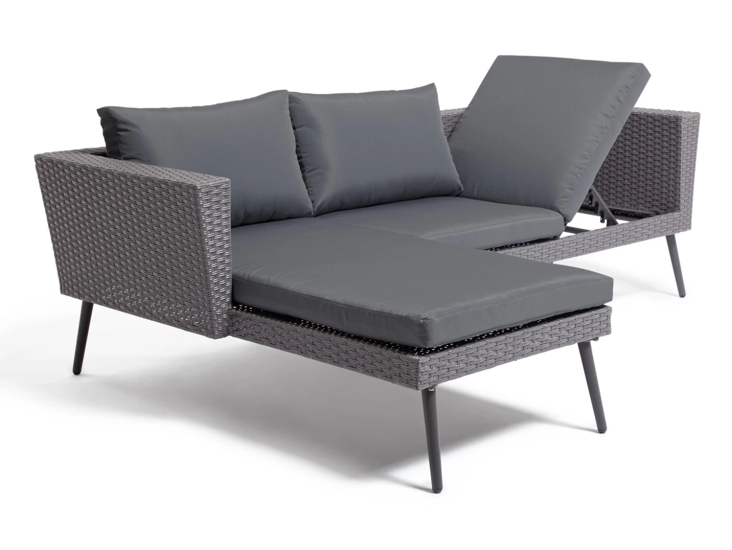 Habitat 5 Seater Rattan Effect Garden Corner Sofa Set - Grey 8 Habitat 5 Seater Rattan Effect Garden Corner Sofa Set - Grey - Image 6