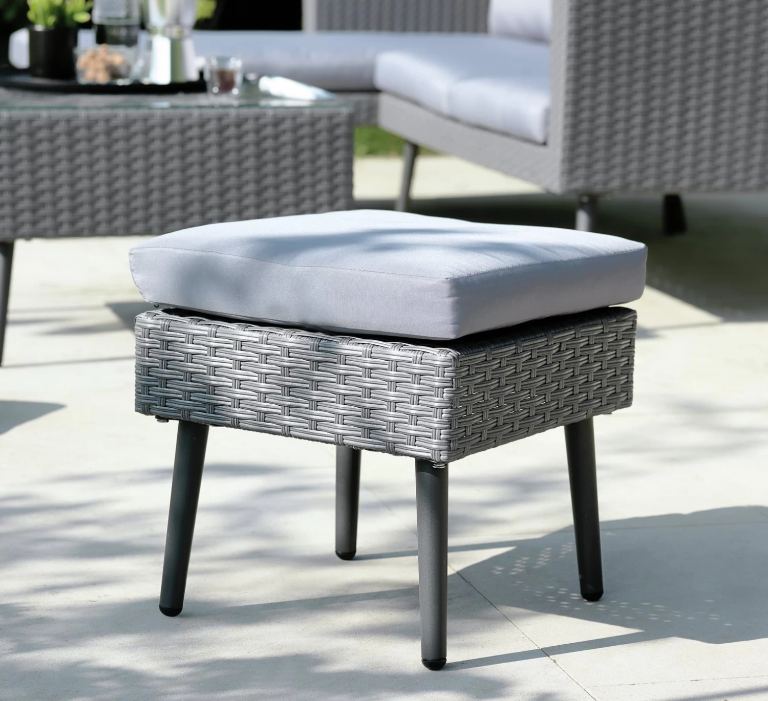 Habitat 5 Seater Rattan Effect Garden Corner Sofa Set - Grey 14 Habitat 5 Seater Rattan Effect Garden Corner Sofa Set - Grey - Image 12